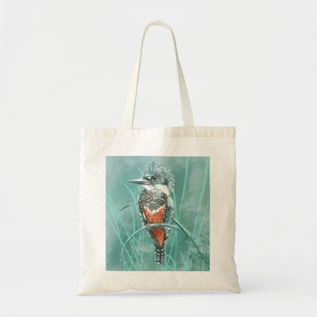 Bolsa Tote Natureza da vida selvagem Kingfisher Bird (Frente)