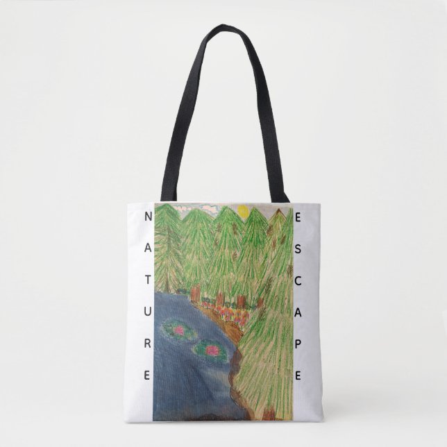 Bolsa Tote Natureza escapa a florestas naturais lagoas fluvia (Frente)