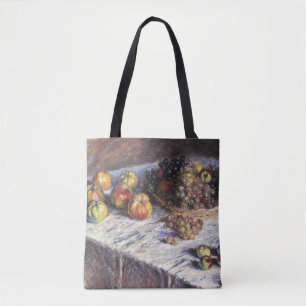 Bolsa Tote Natureza Morta com Maçãs e Uvas por Claude Monet
