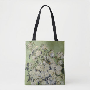 Bolsa Tote Natureza Morta: Rosas Rosa em um Vaso por Van Gogh