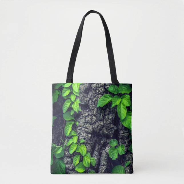 Bolsa Tote Natureza rústica da vinha e da árvore de banheira (Frente)