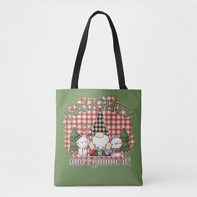 Bolsa Tote Naughn e eu ficamos Comprando no Natal (Frente)