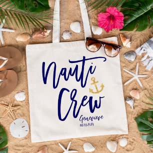 Bolsa Tote Nauti Crew Bridesmaid Náutica