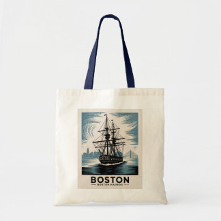 Bolsa Tote Náutica Clássica do Porto de Boston Retro Alto Nav