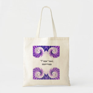 Bolsa Tote nautilus shell seashell Fibonacci swirl púrpura