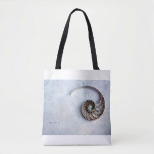 Bolsa Tote nautilus shell seashell Fibonacci swirl tod saco