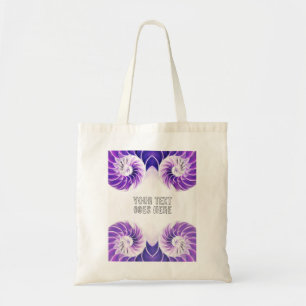 Bolsa Tote nautilus shell seashell púrpura texto personalizad