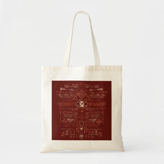 Bolsa Tote Navajo Aztec: Padrão Étnico De Doodle. (Frente)