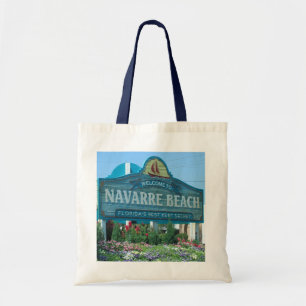 Bolsa Tote Navarre Beach, Flórida, Foto de Sinal de Boas-vind
