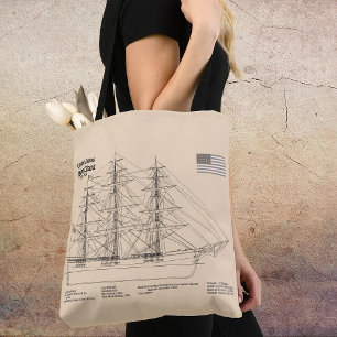 Bolsa Tote Navio Clipper Flying Cloud - Planta do Navio SD