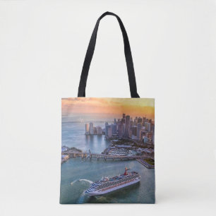 Bolsa Tote Navio de Cruzeiro do Pôr do Sol de Miami & Horizon