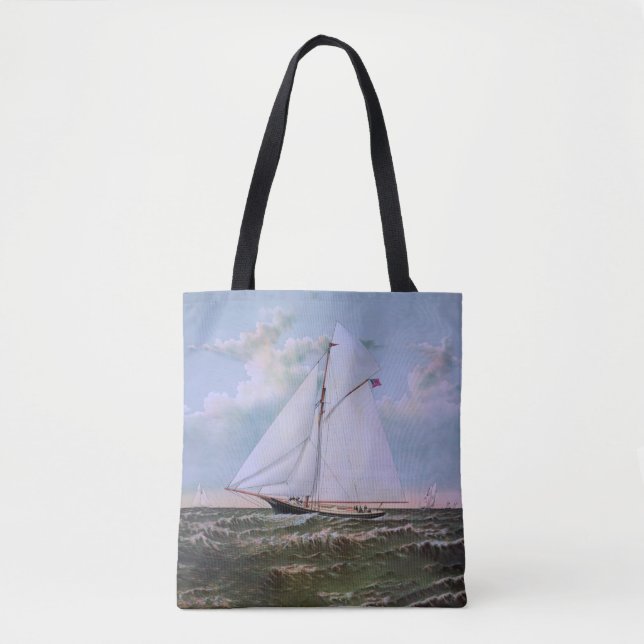 Bolsa Tote Navio de Navegação Antiquada - Yacht Sailboat Ocea (Frente)