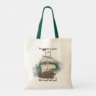 Bolsa Tote Navio Desenhado à Mão