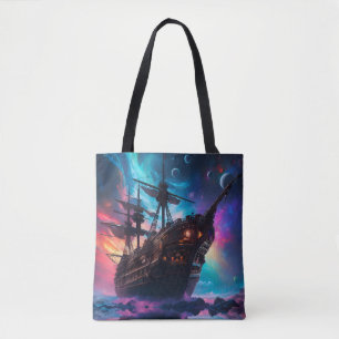 Bolsa Tote Navio Espacial Pirata Nebulosa e Luas