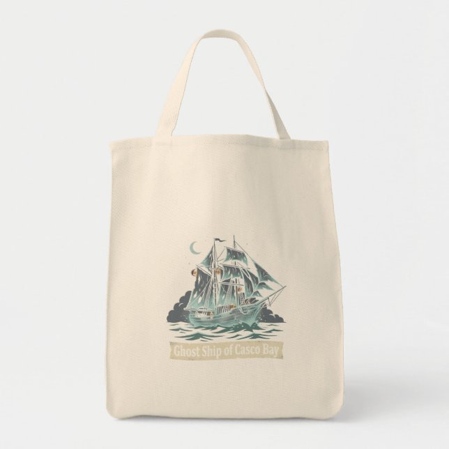 Bolsa Tote Navio Fantasma da Baía de Casco (Frente)
