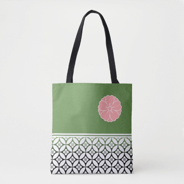 Bolsa Tote Navio japonês e Sakura Crest (Frente)