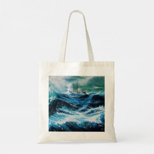 Bolsa Tote Navio no mar em tempestade, náutico
