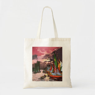 Bolsa Tote Navios no Porto de La Rochelle Arte