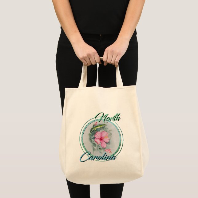 Bolsa Tote NC Anole & Hibiscus (Frente (produto))