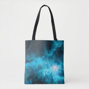 Bolsa Tote Nébula de Órion, luz azul, astronomia.