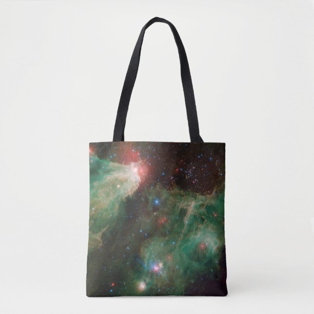 Bolsa Tote Nebulosa Verde Cepheus B e C (Frente)