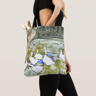 Bolsa Tote Neerlandês Art Nouveau Ducks and Geese