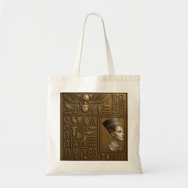 Bolsa Tote Nefertiti Hieroglyph Tote Bag (Frente)