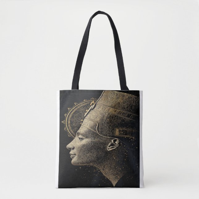 Bolsa Tote Nefertiti Silhueta Moderna Arte Linear (Frente)