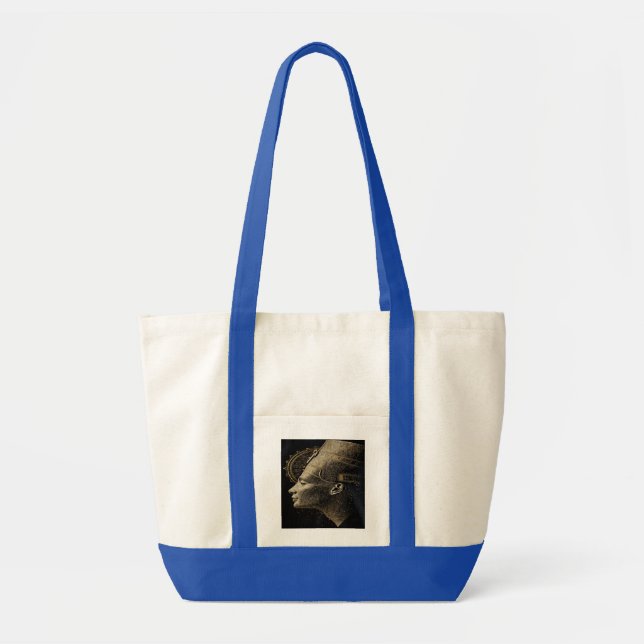 Bolsa Tote Nefertiti Silhueta Moderna Arte Linear (Frente)