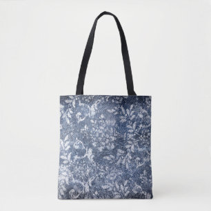 Bolsa Tote Negação Floral Desbotada: Fundo Texturizado Grunge