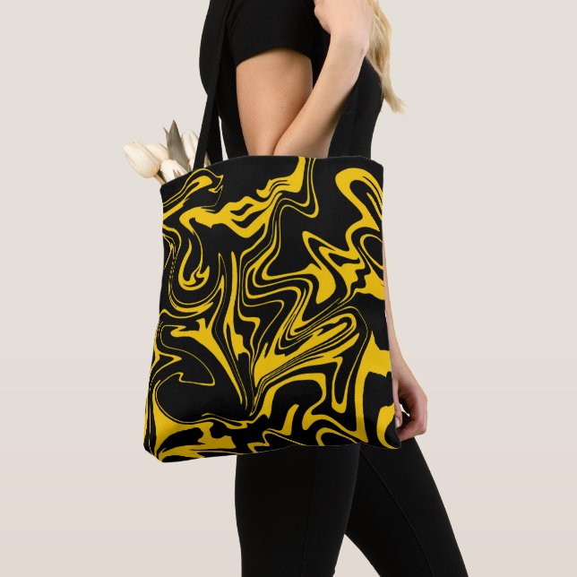 Bolsa Tote negro con amarillo (Close Up)