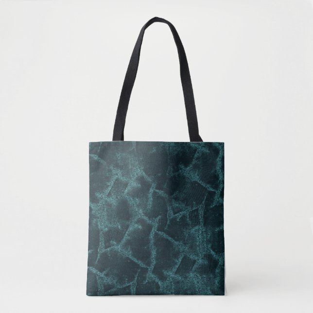 Bolsa Tote Negro e turquesa texturizados (Frente)