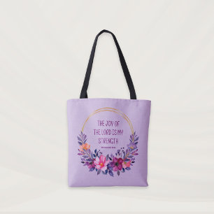 Bolsa Tote Nehemiah 8:10 A Alegria do Senhor, Bíblia Verse