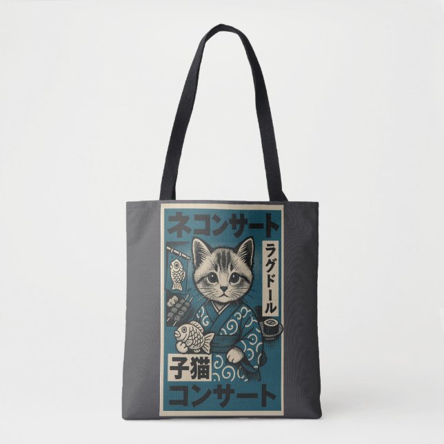 Bolsa Tote Neko Noodle Noights (Frente)