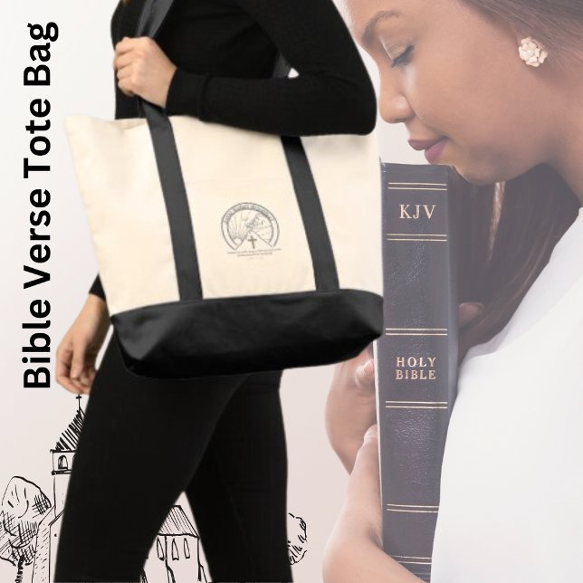 Bolsa Tote Nenhum Amor Maior Citação Bíblica Feminina (Add your favorite Bible Verse.)
