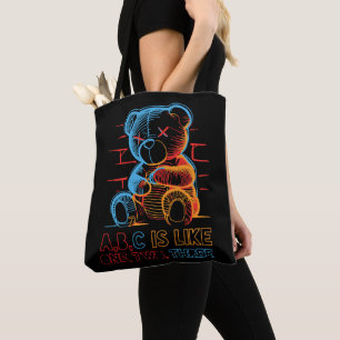 Bolsa Tote Neon ABC Teddy Bear