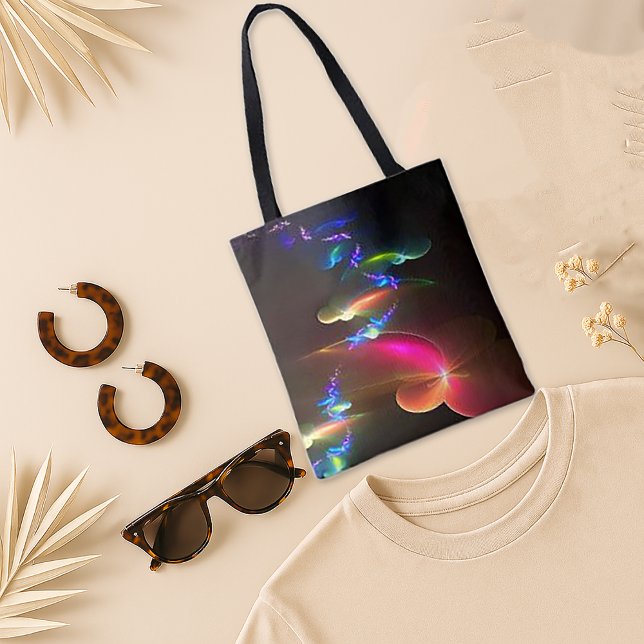 Bolsa Tote Neon Abstract Light Art (Criador carregado)