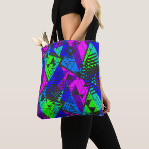 Bolsa Tote Neon abstrato.