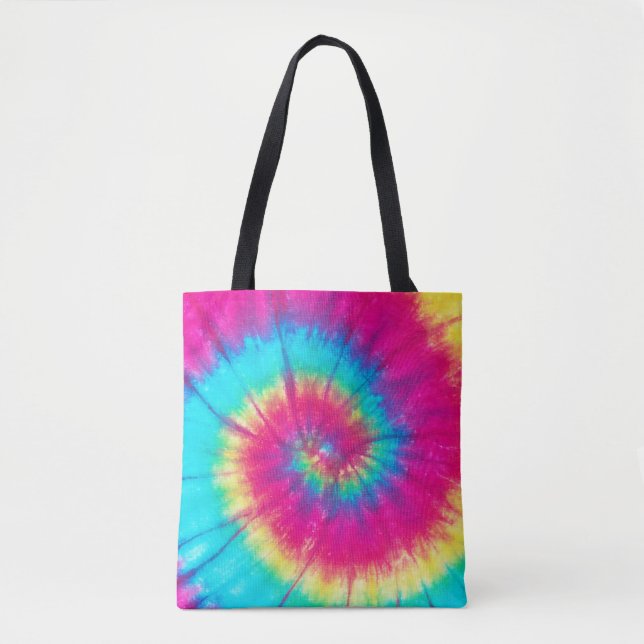 Bolsa Tote Neon Bright Retro Tie Dye (Frente)