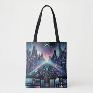 Bolsa Tote Neon Cyberworld