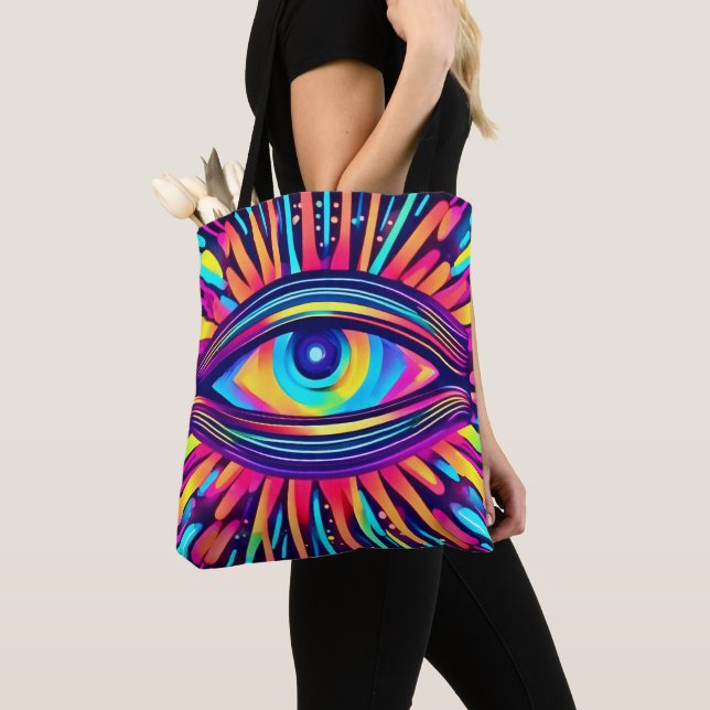 Bolsa Tote Neon Eye do Cosmos (Close Up)
