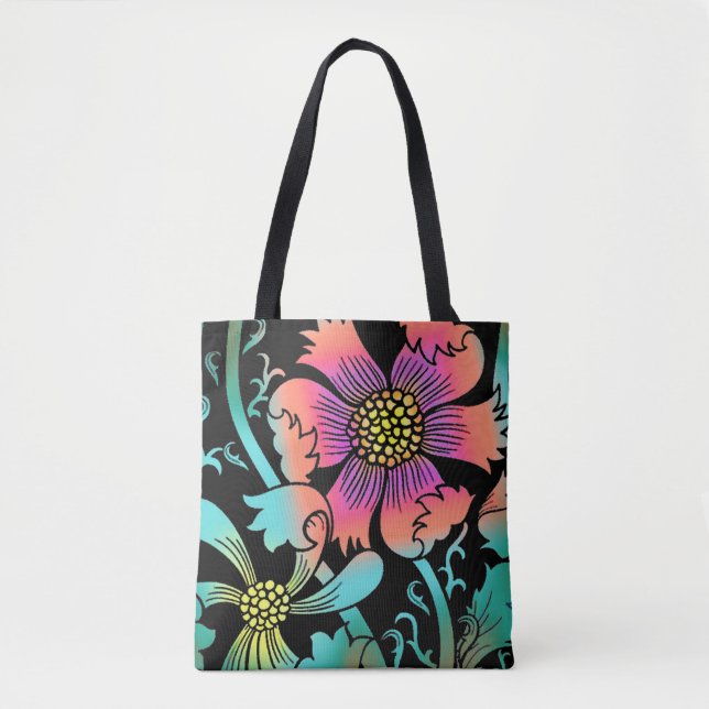 Bolsa Tote Neon Flowers (Frente)
