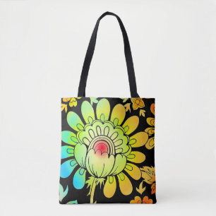 Bolsa Tote Neon Flowers