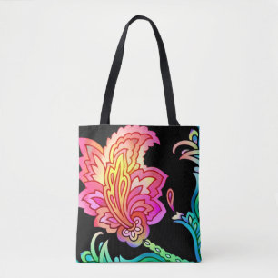 Bolsa Tote Neon Flowers