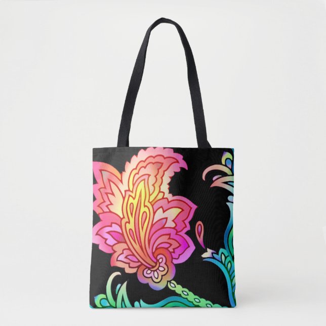 Bolsa Tote Neon Flowers (Frente)