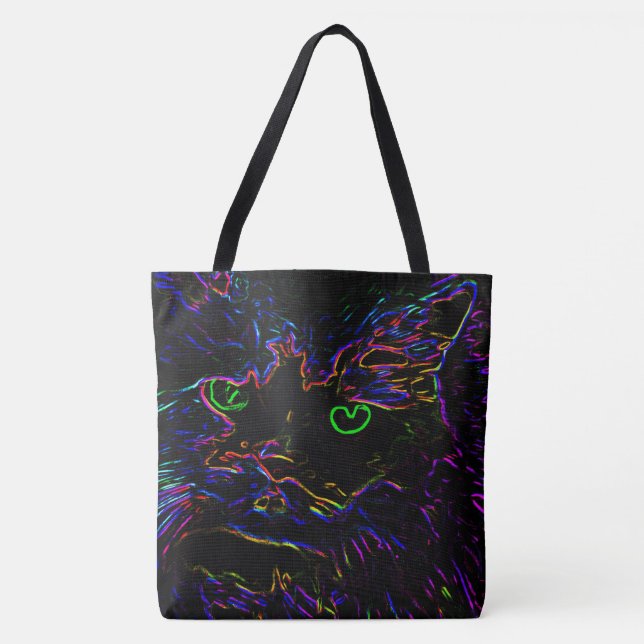 Bolsa Tote Neon Glow Cat (Frente)
