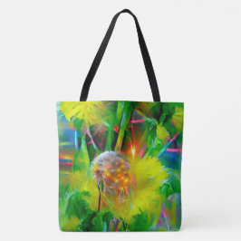 Bolsa Tote Neon Glow Dandelions no Dream Garden