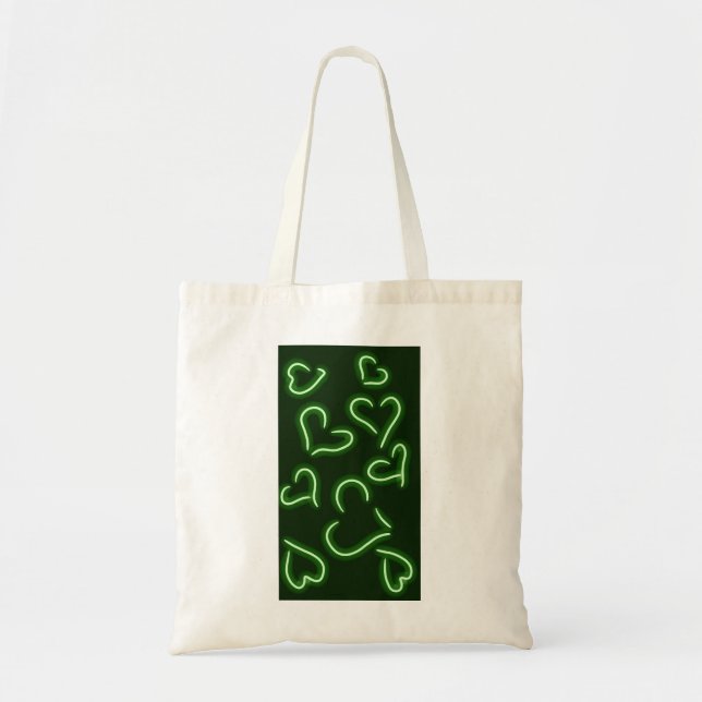 Bolsa Tote Neon Hearts Green (Frente)