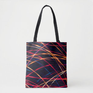 Bolsa Tote Neon ilumina textura com longa exposição.abstrato,