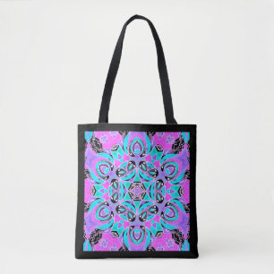 Bolsa Tote Neon kaleidoscope, mandala